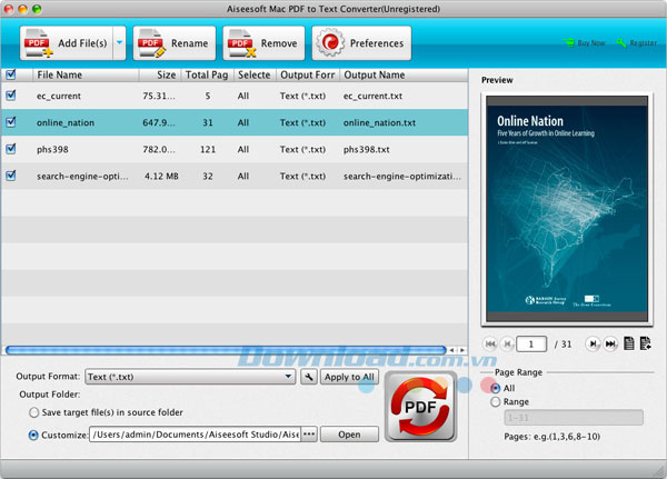 Aiseesoft Mac PDF to Text Converter