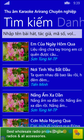 Singer Karaoke cho Windows Phone