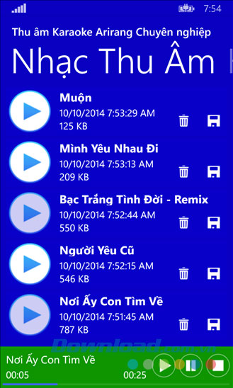 Singer Karaoke cho Windows Phone