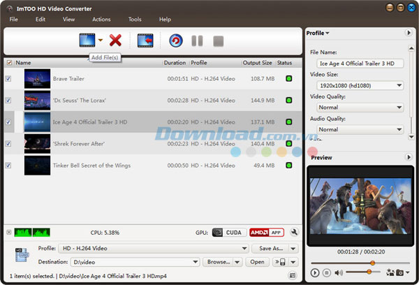 ImTOO HD Video Converter