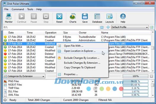 Giao diện chính DiskPulse