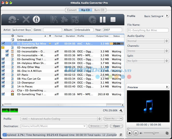 4Media Audio Converter Pro cho Mac