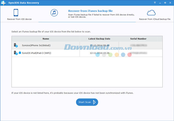 SynciOS Data Recovery