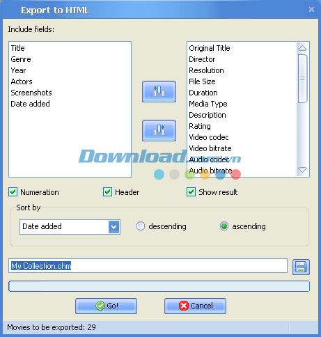 Nhập từ HTML All My Movies
