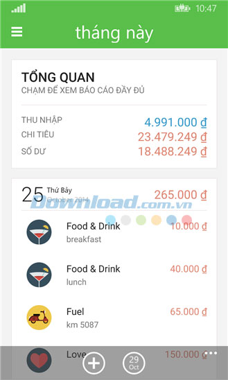 Money Lover cho Windows Phone