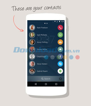 Kết nối danh bạ với ứng dụng liên lạc trên Android drupe cho Android