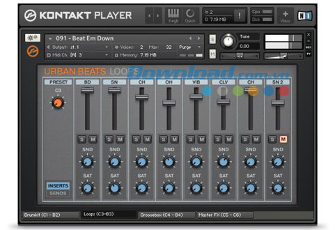 Download phần mềm chơi nhạc cụ miễn phí Kontakt player Kontakt player