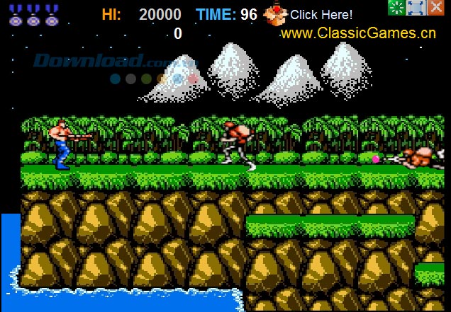 Contra: Huyền Thoại Bắn Súng Trở Lại với đồ họa pixel 8-bit cổ điển và lối chơi gây nghiện. https://st.download.com.vn/data/image/2015/06/01/Contra-3.jpg