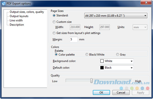 Các định dạng đầu ra được ABViewer hỗ trợ ABViewer