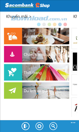 Sacombank eShop cho Windows Phone