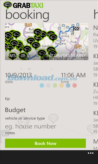 GrabTaxi cho Windows Phone