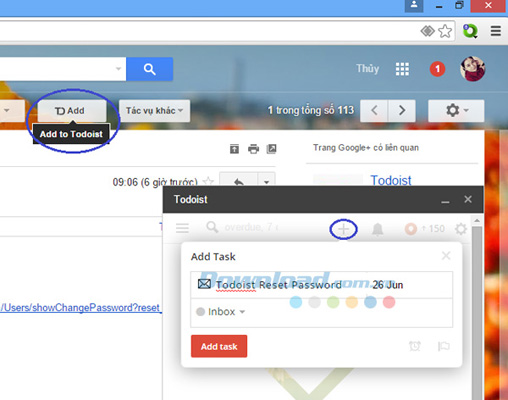 Todoist cho email
