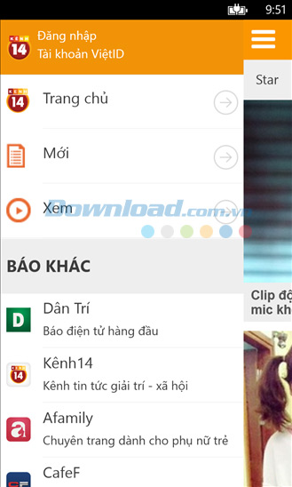 Kênh 14 cho Windows Phone