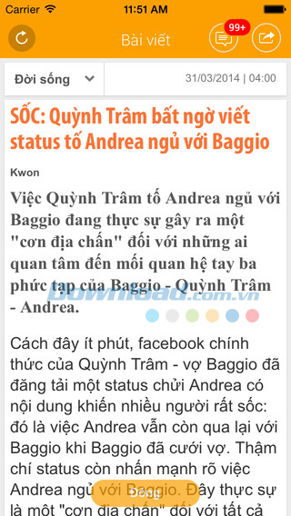 Bài viết Kênh 14 cho iOS