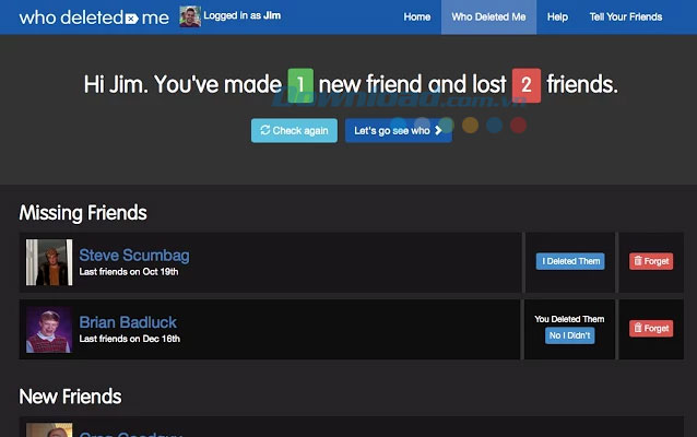 Who Deleted Me cho Chrome