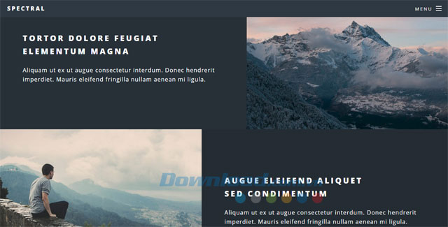 Giao diện của Spectral trên máy tính HTML5 UP