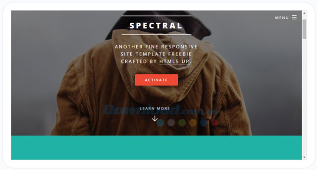 Giao diện của Spectral trên máy tính bảng HTML5 UP