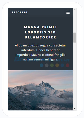 Giao diện của Spectral trên điện thoại di động HTML5 UP