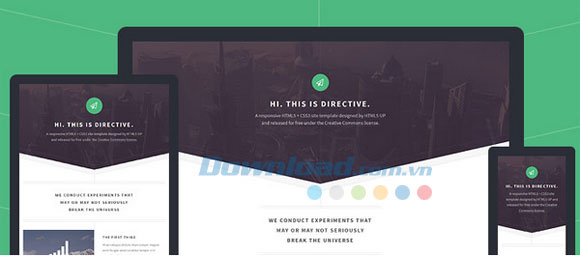 Giao diện của template website Directive HTML5 UP