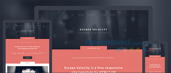 Giao diện của Escape Velocity HTML5 UP