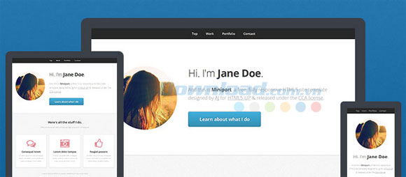 Giao diện của Miniport HTML5 UP