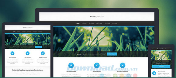 Giao diện của template Arcana HTML5 UP