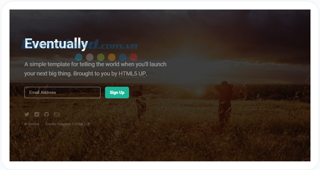 Eventually trên máy tính bảng HTML5 UP