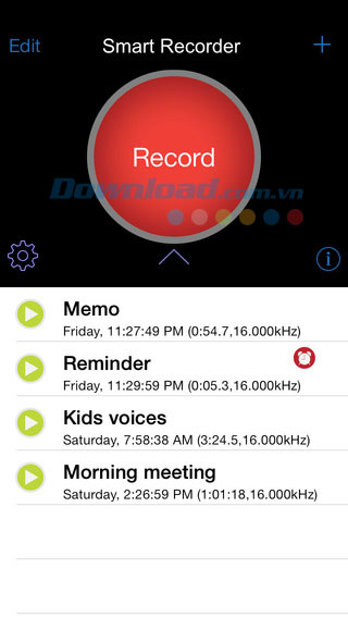 Thu âm giọng nói và sao chép thông tin Smart Recorder 7 cho iOS