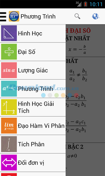 Công thức toán cho Android