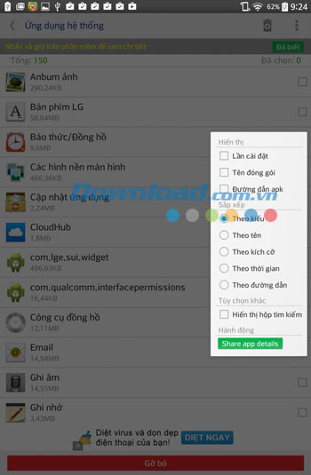 System app remover (ROOT) cho Android