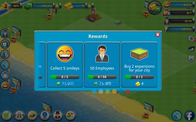 Hệ thống giải thưởng trong game City Island 2 - Building Story