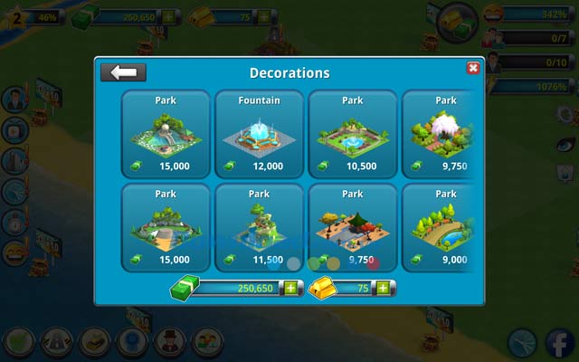 Các công trình làm đẹp cho thành phố trong City Island 2 - Building Story