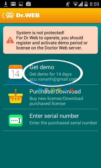 Kích hoạt Dr.Web Security Space
