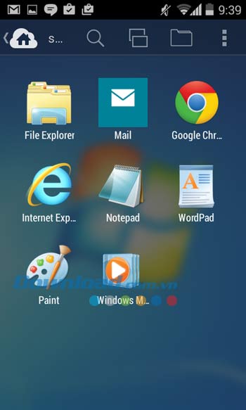 Parallels Access hiển thị các thư mục trên máy tính 