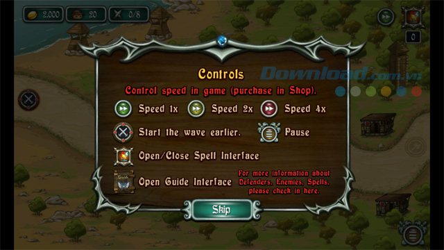 Các điều khiển trong game