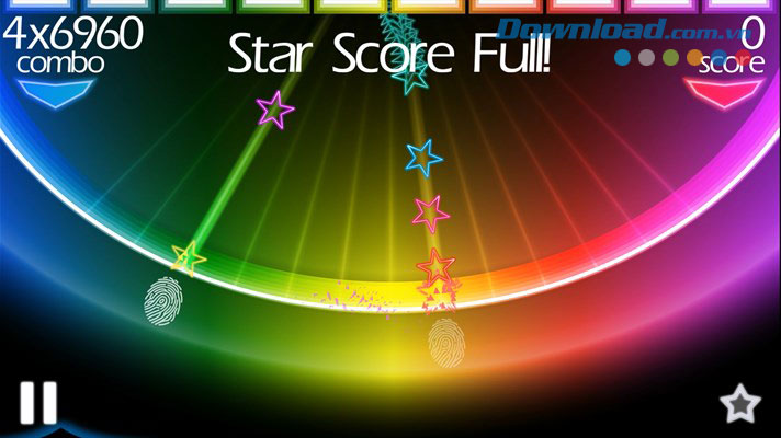 Hình ảnh dấu vân tay như chơi piano trong SongArc