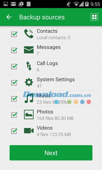 Nero BackItUp hỗ trợ sao lưu nhiều loại dữ liệu