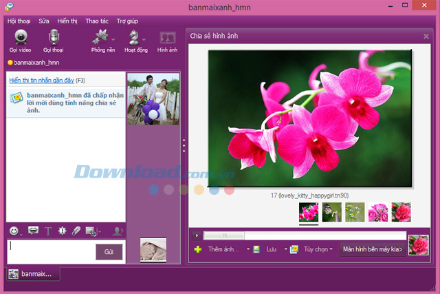 Chia sẻ hình ảnh qua Yahoo!