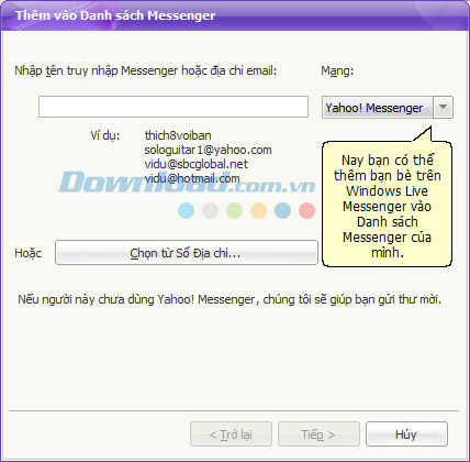 Thêm bạn bè vào danh sách Messerger