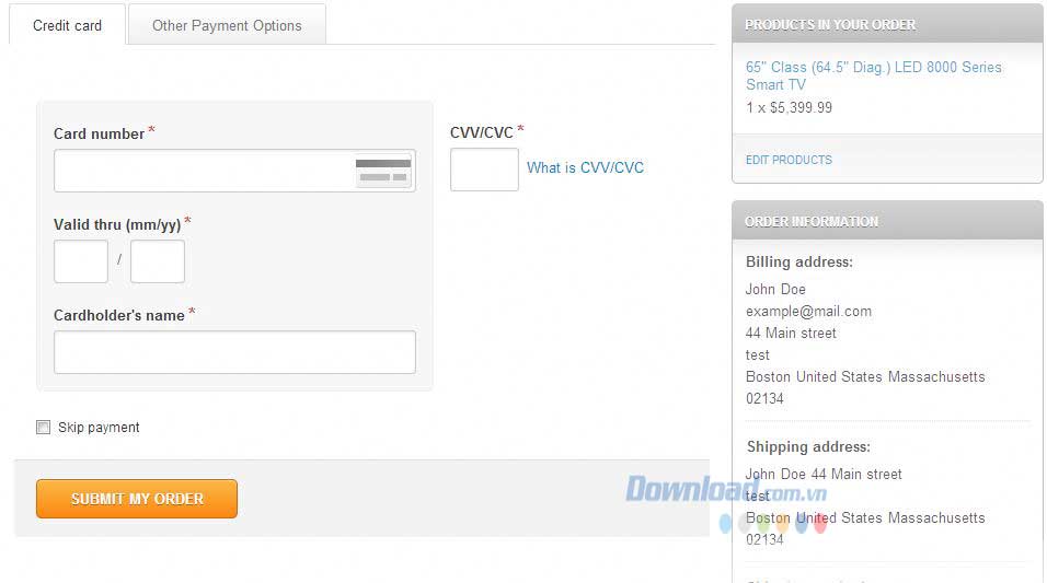CS-Cart hỗ trợ thanh toán bằng thẻ tín dụng và nhiều hình thức khác