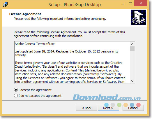 Chọn chấp nhận thỏa thuận