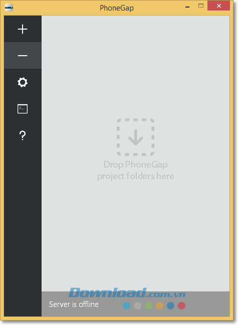 Giao diện PhoneGap trên máy tính 