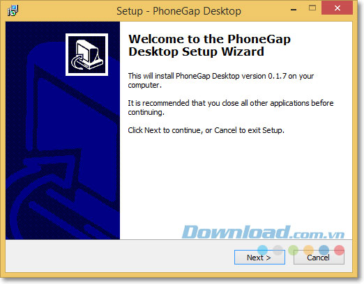 Click chạy chương trình để hiện ra cửa sổ Setup