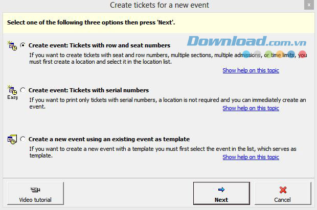 Tạo vé mới cho sự kiện với TicketCreator