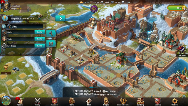Giao diện chính của game March of Empires