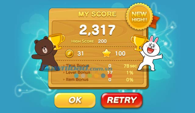 LINE Hidden Catch hiển thị kết quả chi tiết