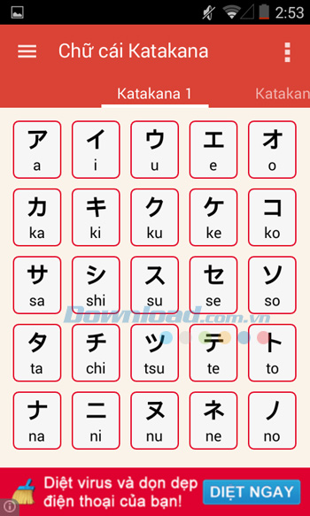 Bảng chữ cái Katakana