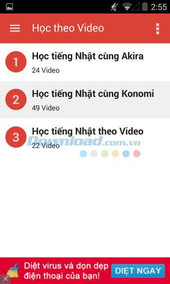Học tiếng Nhật theo video