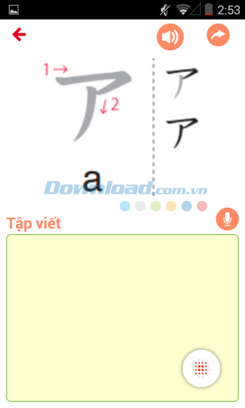 Tập viết chữ cái tiếng Nhật