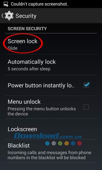  Lockwatch yêu cầu thiết lập mật mã